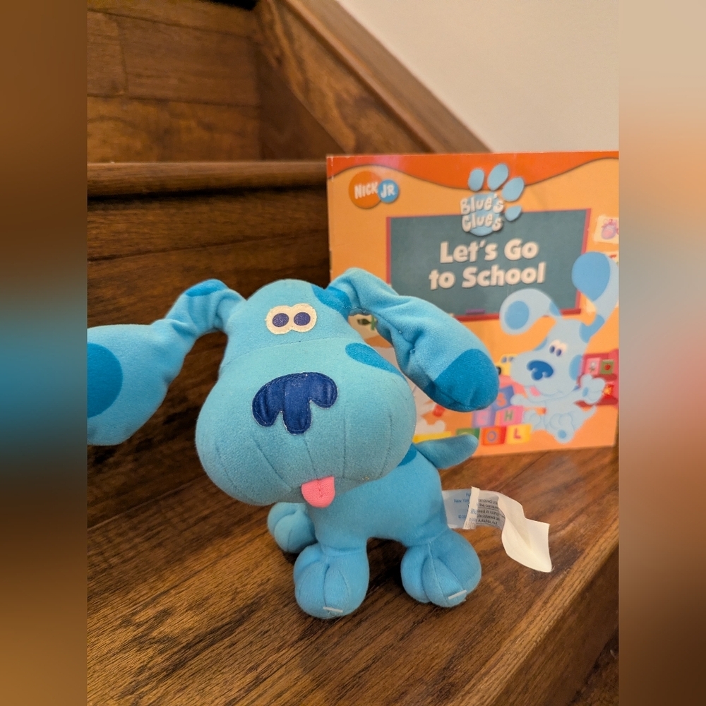 Fisher Price Happy Ears Blue Blue's Clues Plush 6" Vintage 2000 & Golden Book - Picture 4 of 11